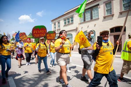 Farmworkers protesting for fair wages
